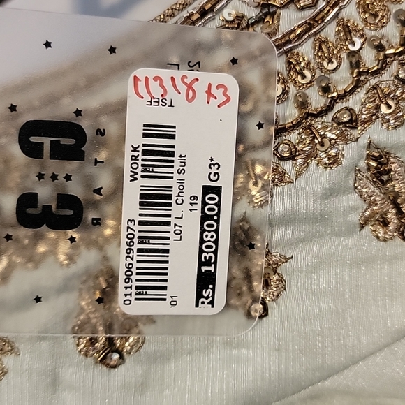 Light Green Tank with embellished gold trim - Picture 8 of 9